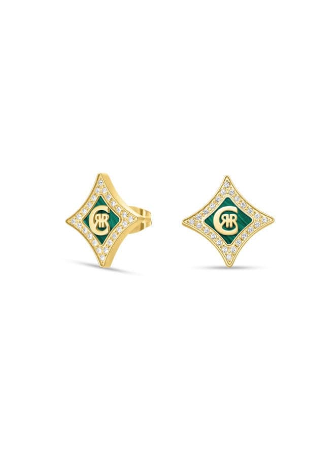 CERRUTI 1881 Silvia Malachite Diamond Motif Earrings - Image 1