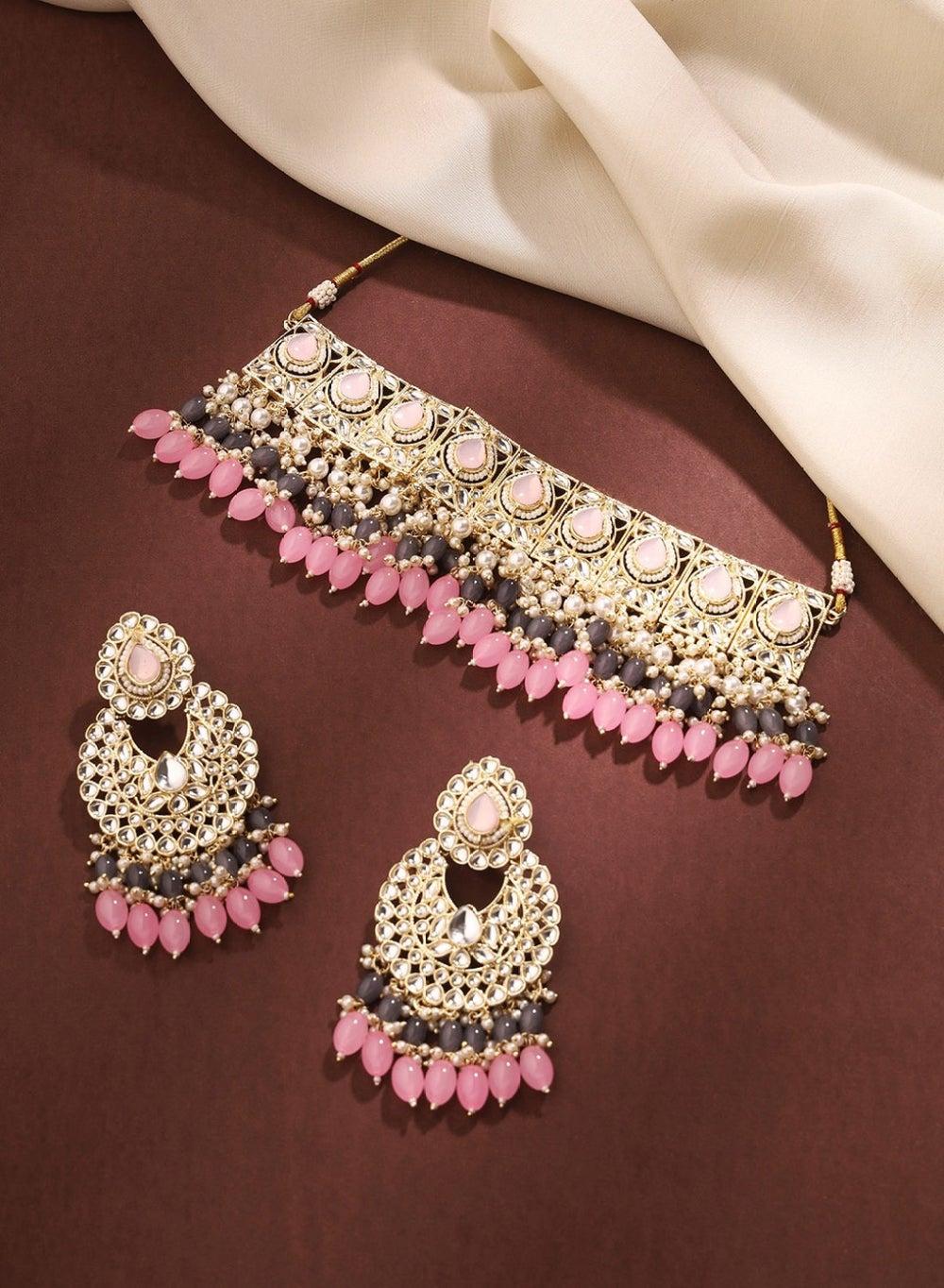 Priyaasi Elegant Kundan Stone Studded Women's Jewellery Set - Image 1