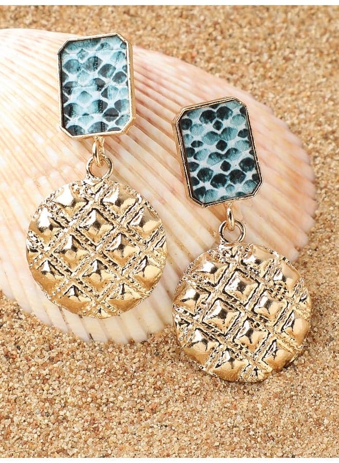 SOHI Gold Polish Ethnic Drop Earrings for Elegant Evenings - Image 1