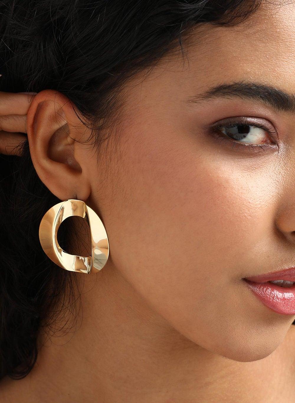 SOHI Twisted Circular Drop Earrings - Stylish & Alluring - Image 1