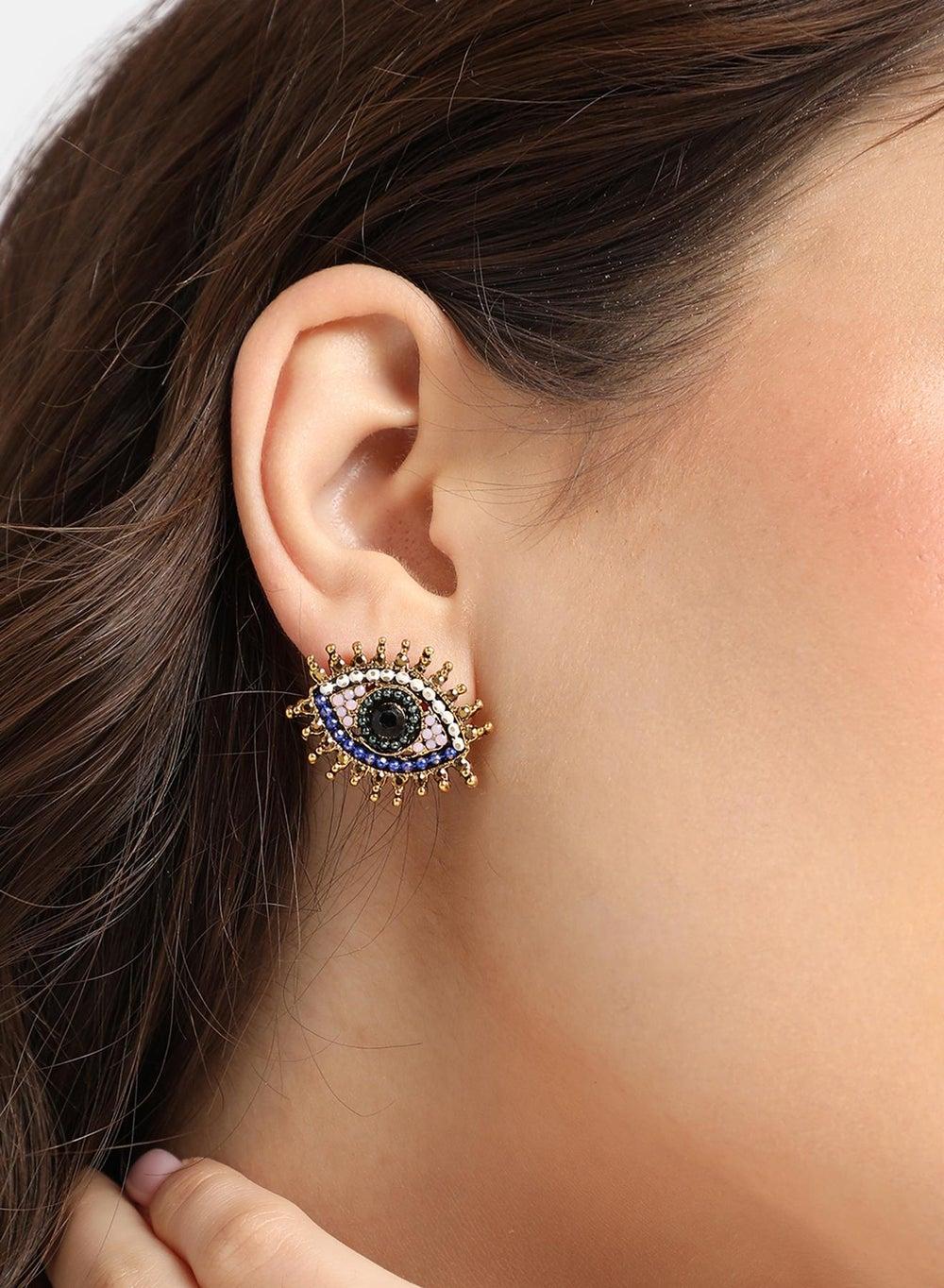 SOHI Evil Eye Stud Earrings - Elegant Charm for Every Occasion - Image 1