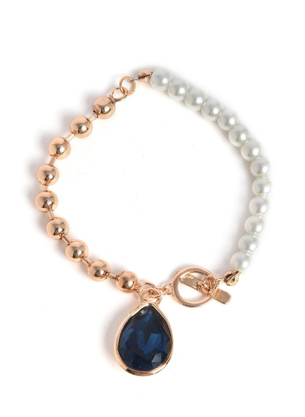 SOHI White Pearls Link Bracelet - Elegance for Every Occasion - Image 1