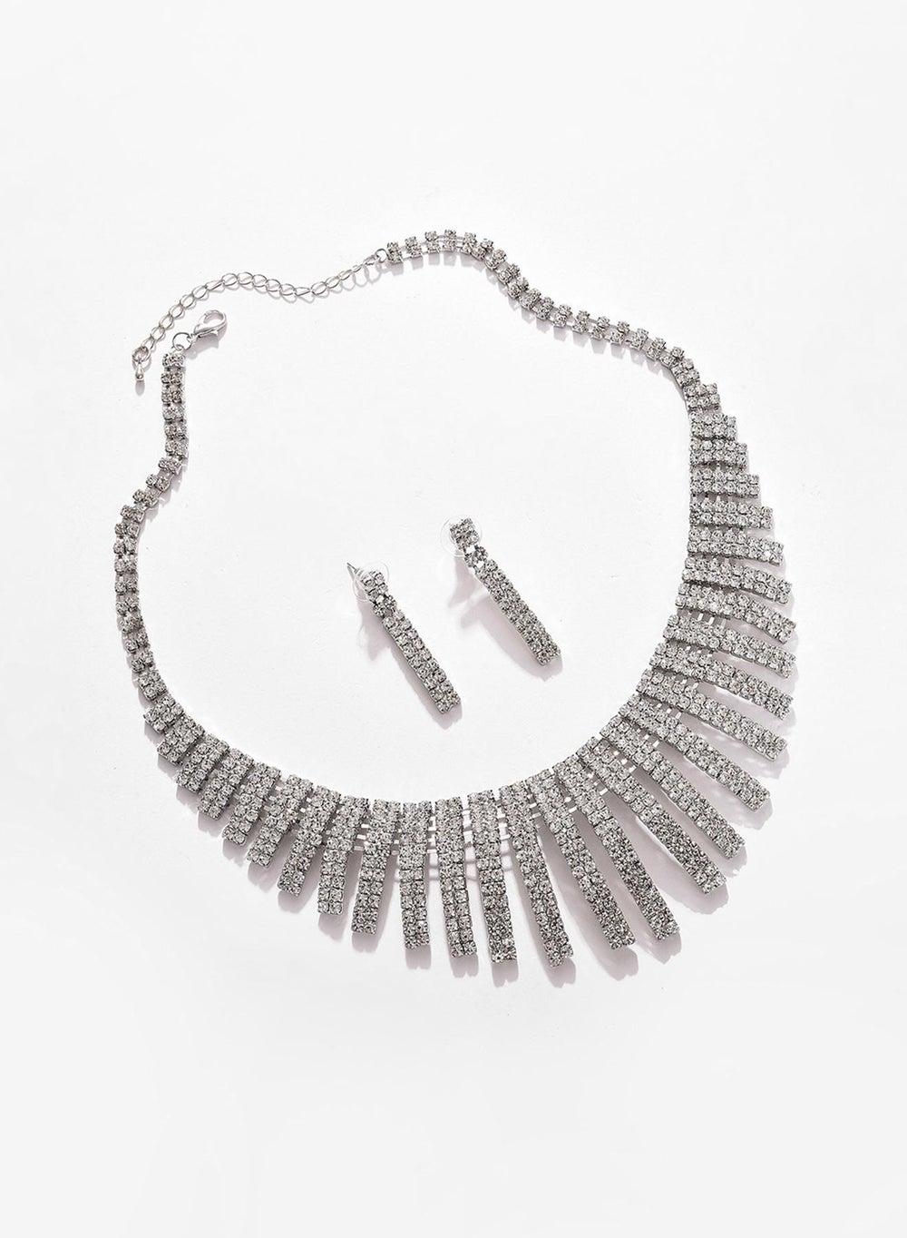 SOHI Elegance White Stone-Studded Jewelry Ensemble - Image 1