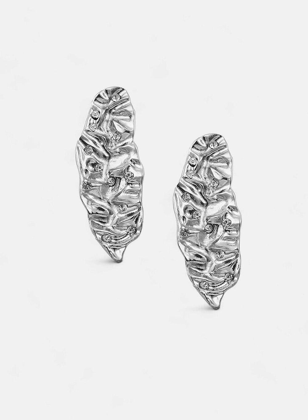SOHI Foglia Drop Earrings - Stone Studded Elegance - Image 1