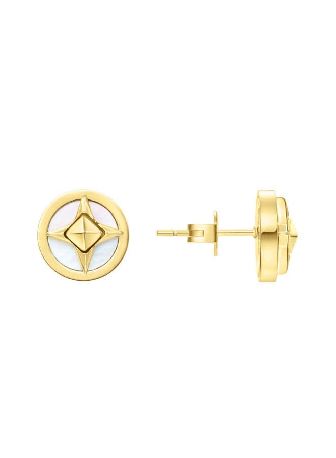 POLICE Lucky Star Gold-Plated Mother of Pearl Earrings - Image 1