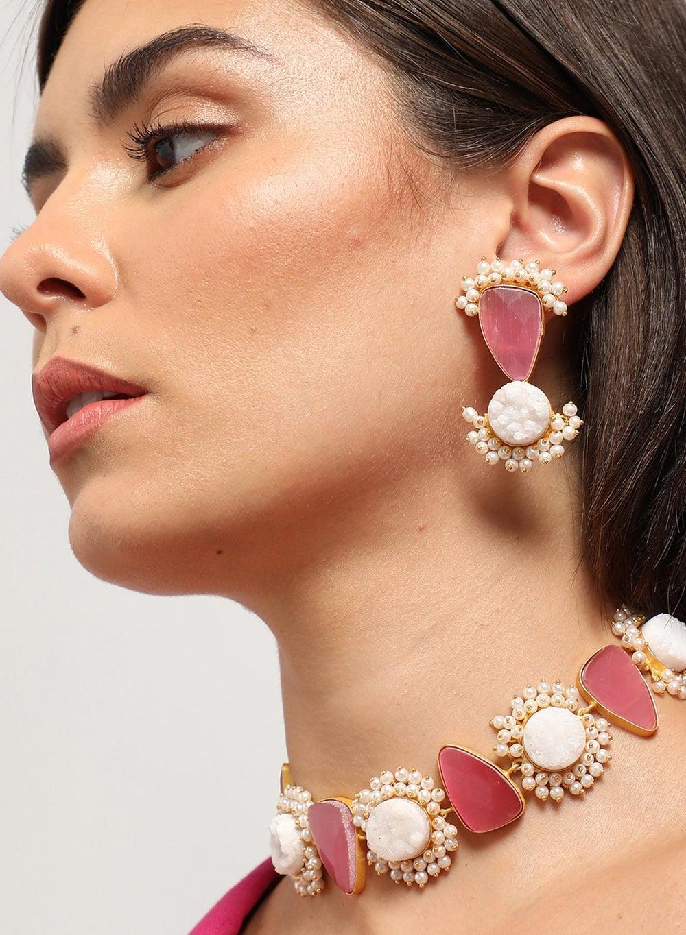 SOHI Crystal Elegance Party Jewellery Set - Image 1