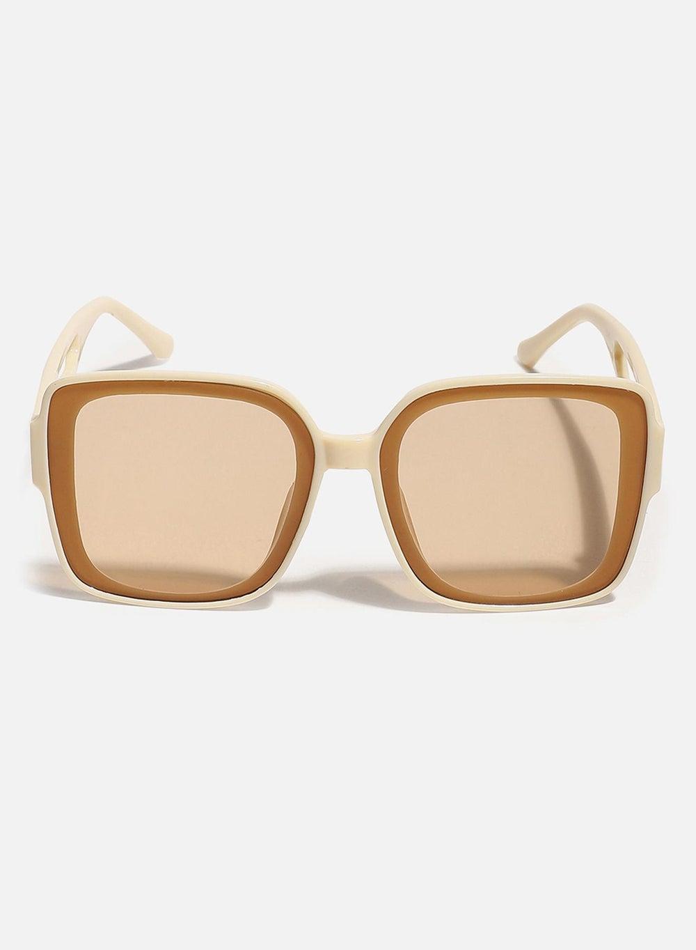 Haute Sauce Chic Oversized Sunglasses with Beige Tinted Lenses - Image 1