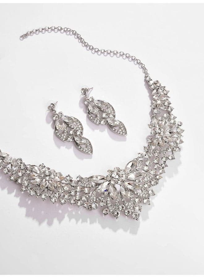 SOHI Evening Elegance: Crystal & Diamond Jewellery Set - Image 1