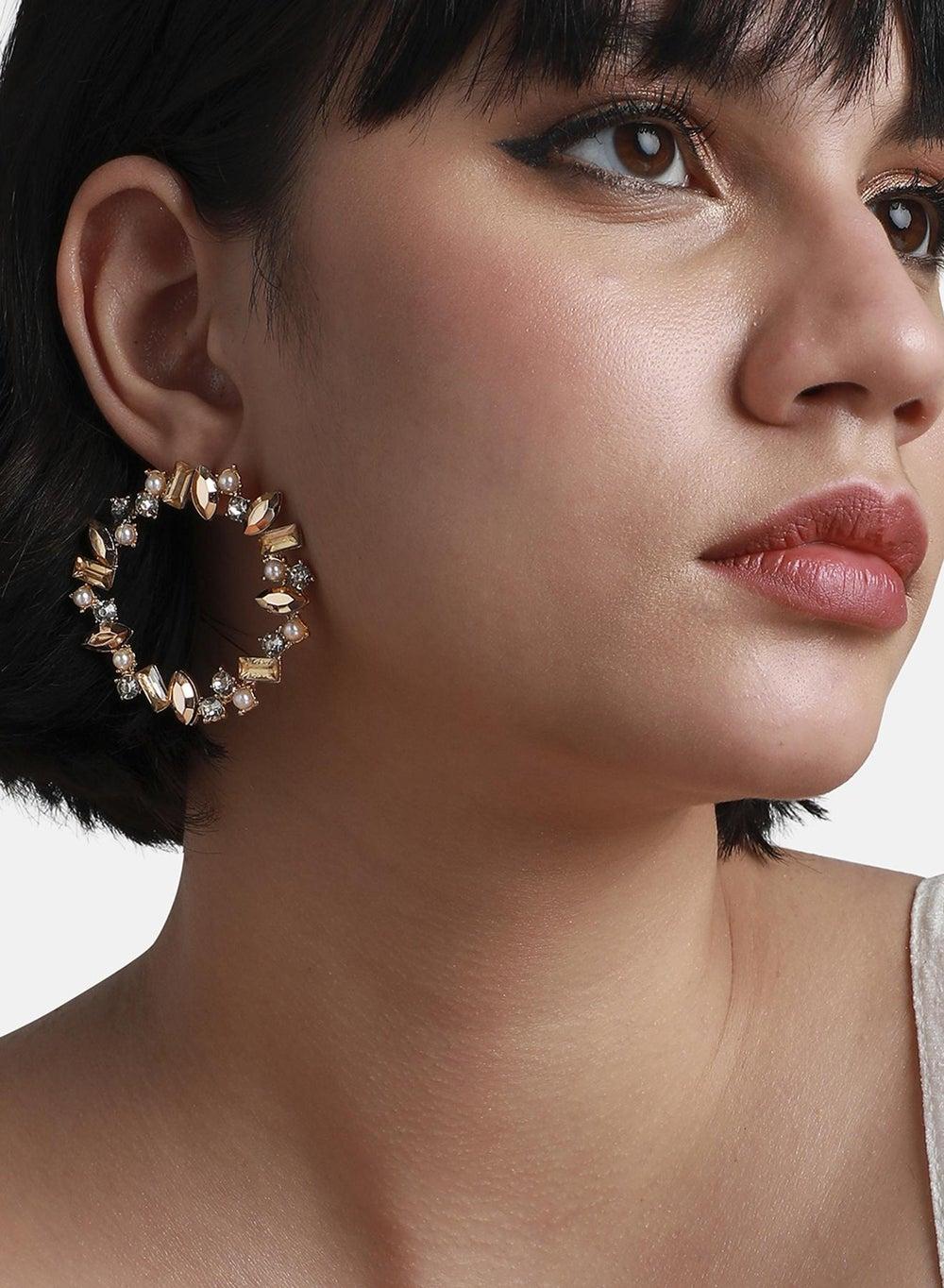 SOHI Crystal Hoop Earrings - Radiance for Every Occasion - Image 1