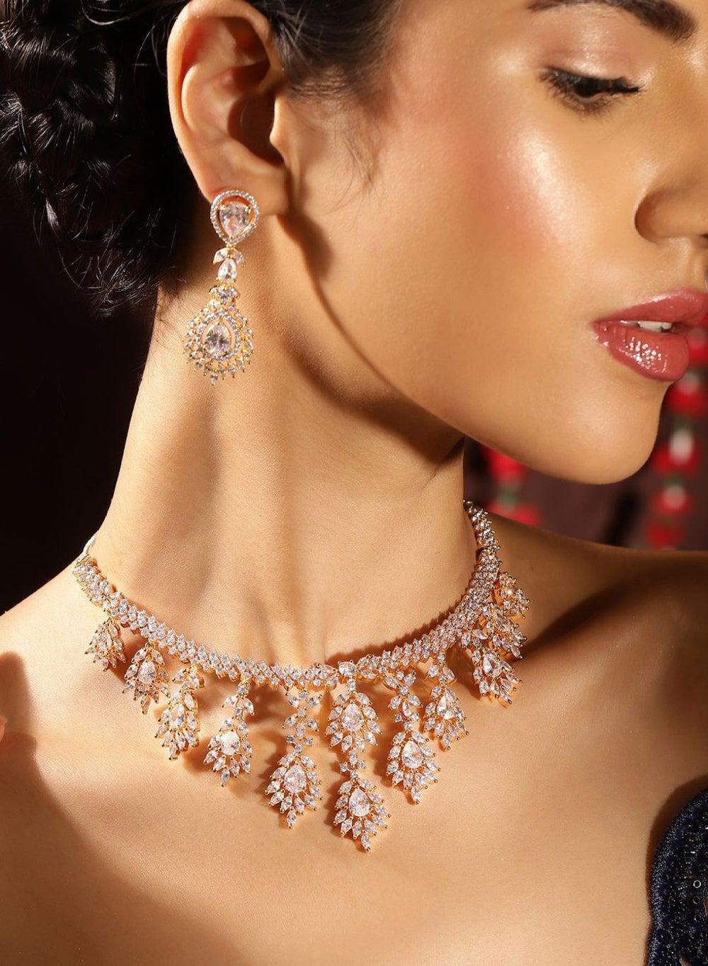 Priyaasi Gold-Plated American Diamond Elegance Set - Image 1