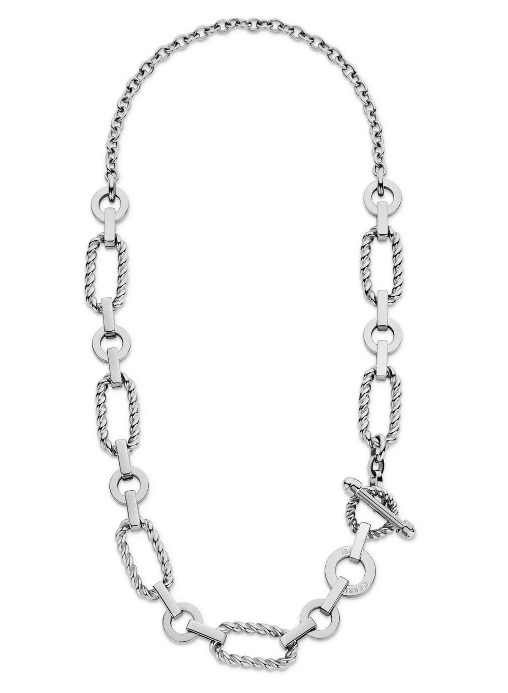 CERRUTI 1881 58 Chiara Multi-Textured Stainless Steel Necklace - Image 1
