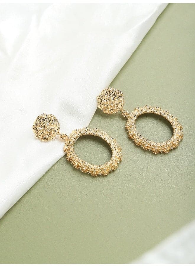 SOHI Gold Polish Ethnic Drop Earrings for Elegant Looks - Image 1