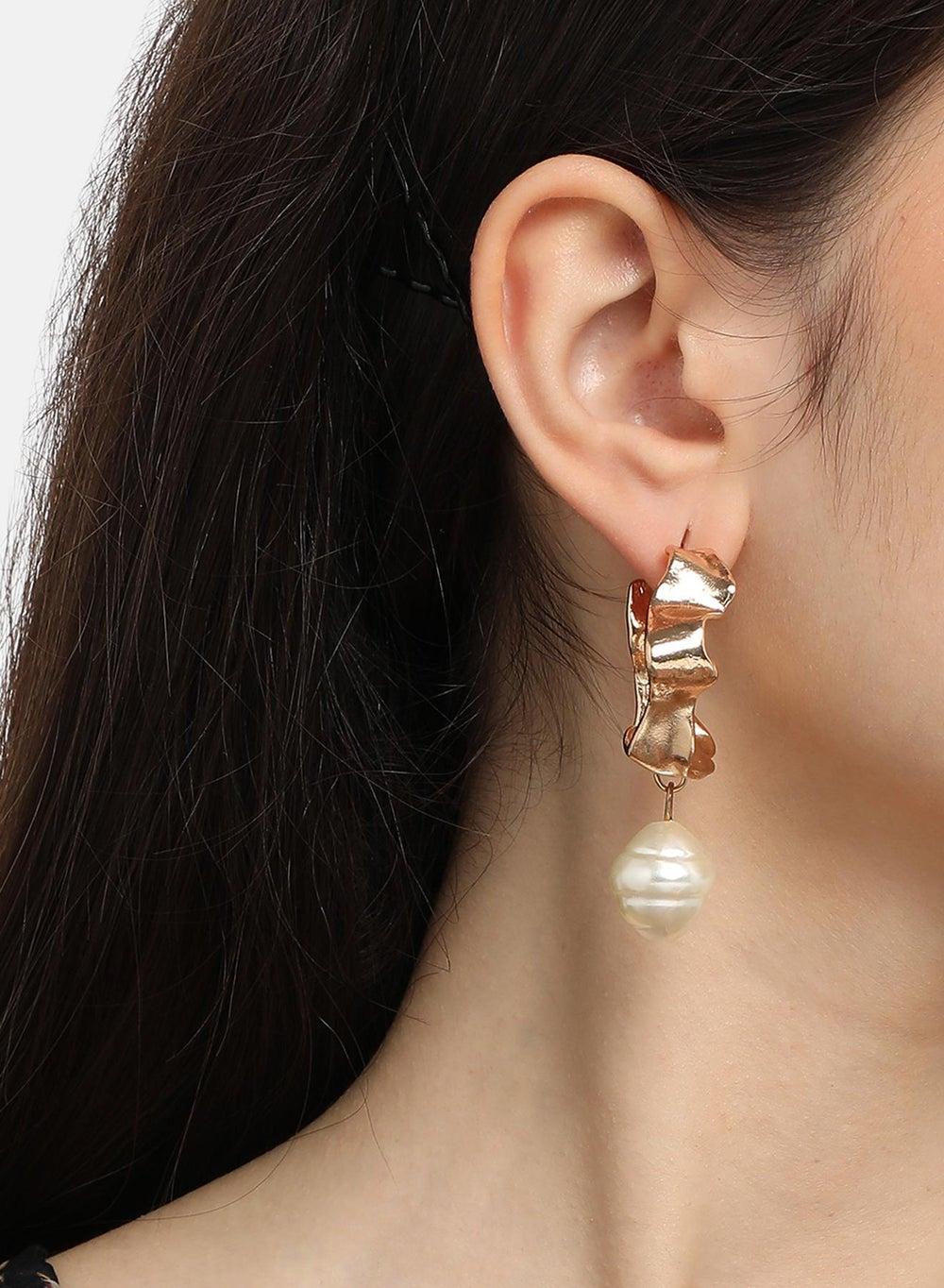 SOHI Gold-Plated Casual Hoop Earrings – Effortless Elegance - Image 1