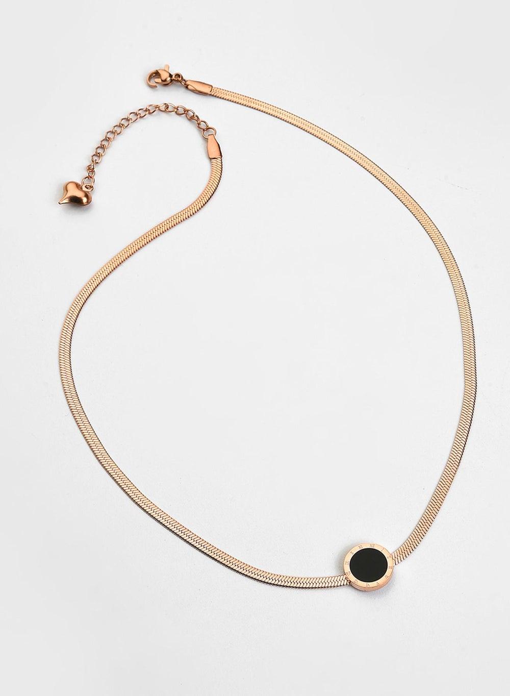SOHI Black Stone-Studded Elegance Pendant for Women - Image 1