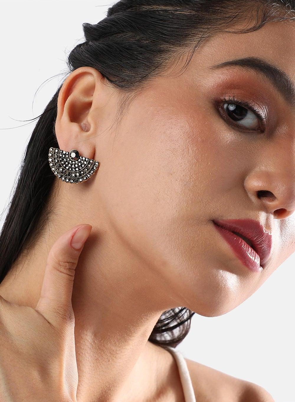 SOHI Dreamweaver Stud Earrings - Elegant & Allergy-Free - Image 1