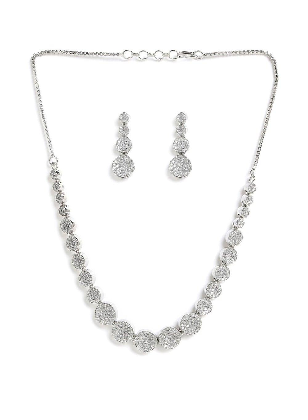 SOHI White AD-Studded Elegance Jewellery Set for Women - Image 1