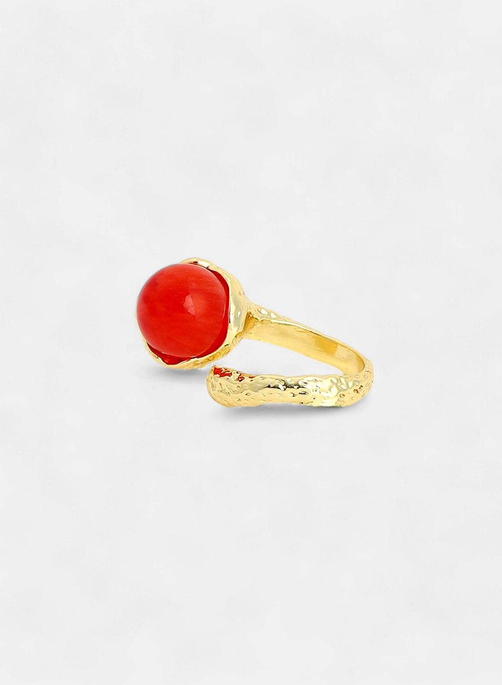 SOHI Glamour Artisan Stone-Studded Adjustable Ring - Image 1
