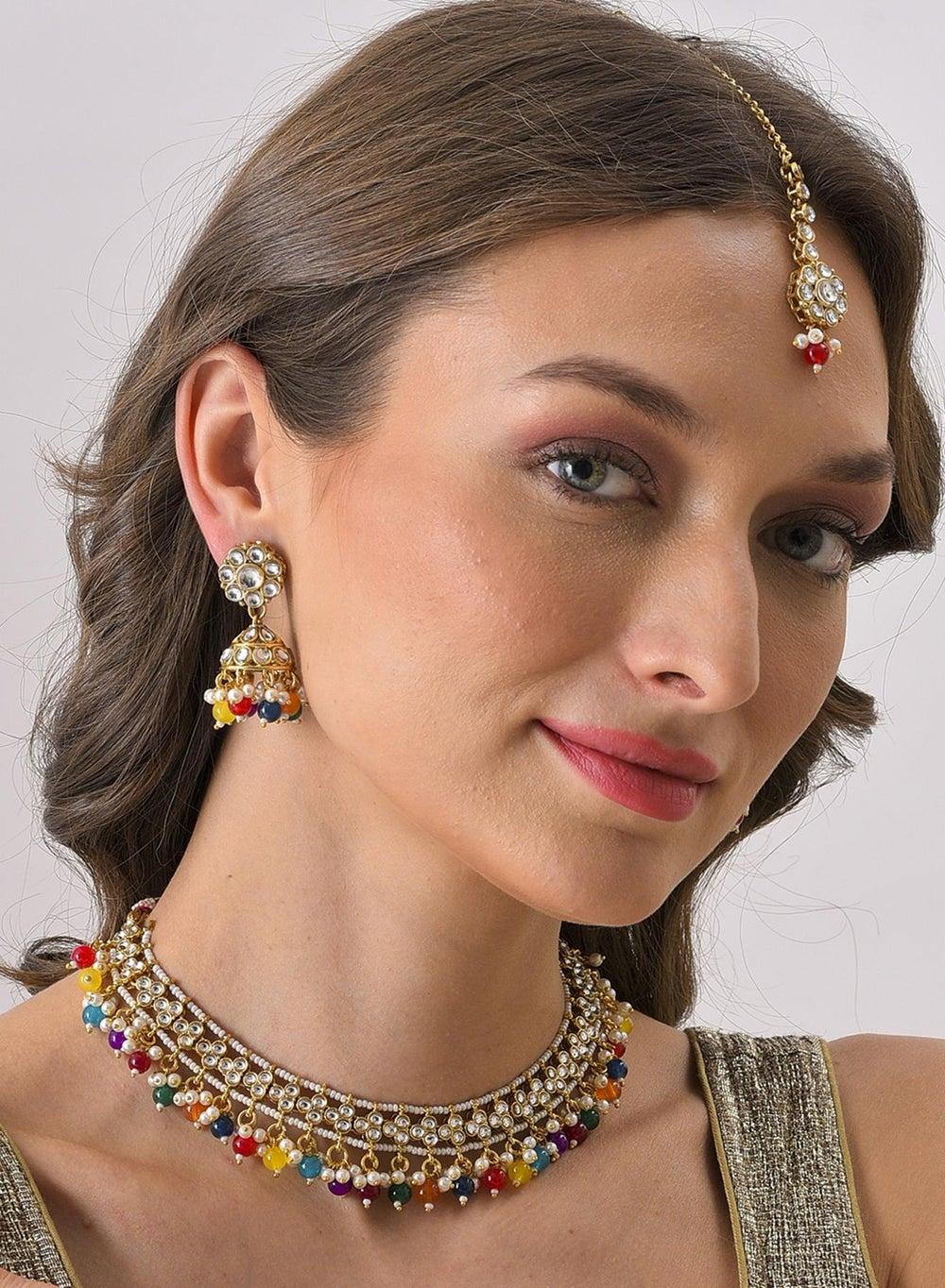 SOHI Crystal & Diamond Elegance Jewellery Set for Special Occasions - Image 1
