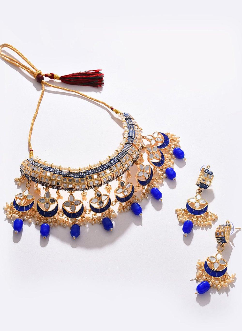 SOHI Blue Stone Radiance Jewelry Set for Elegant Evenings - Image 1
