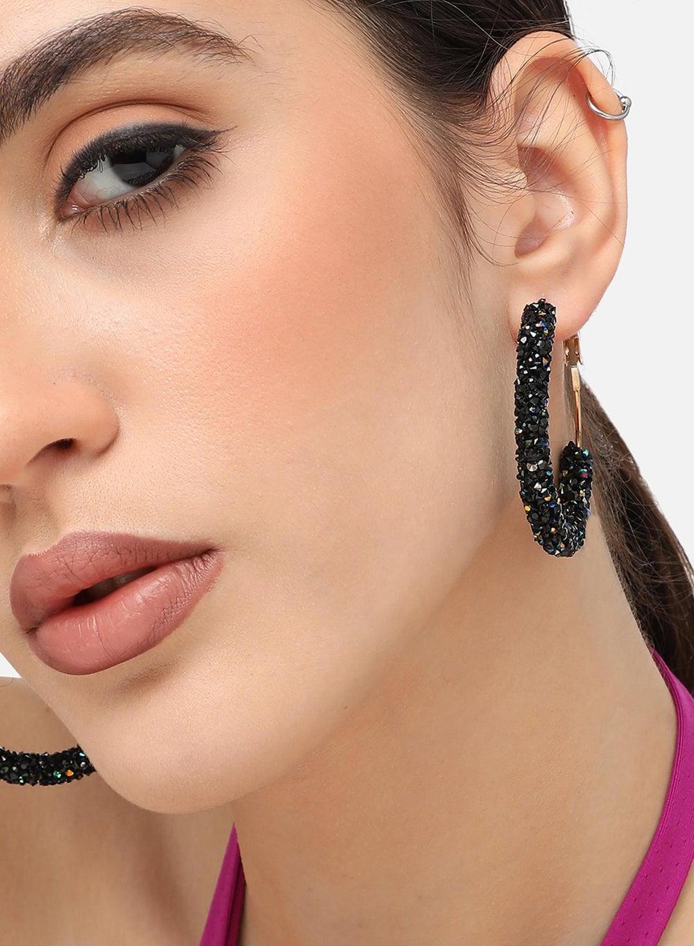 SOHI Elegance Gold-Plated Casual Hoop Earrings for Women - Image 1