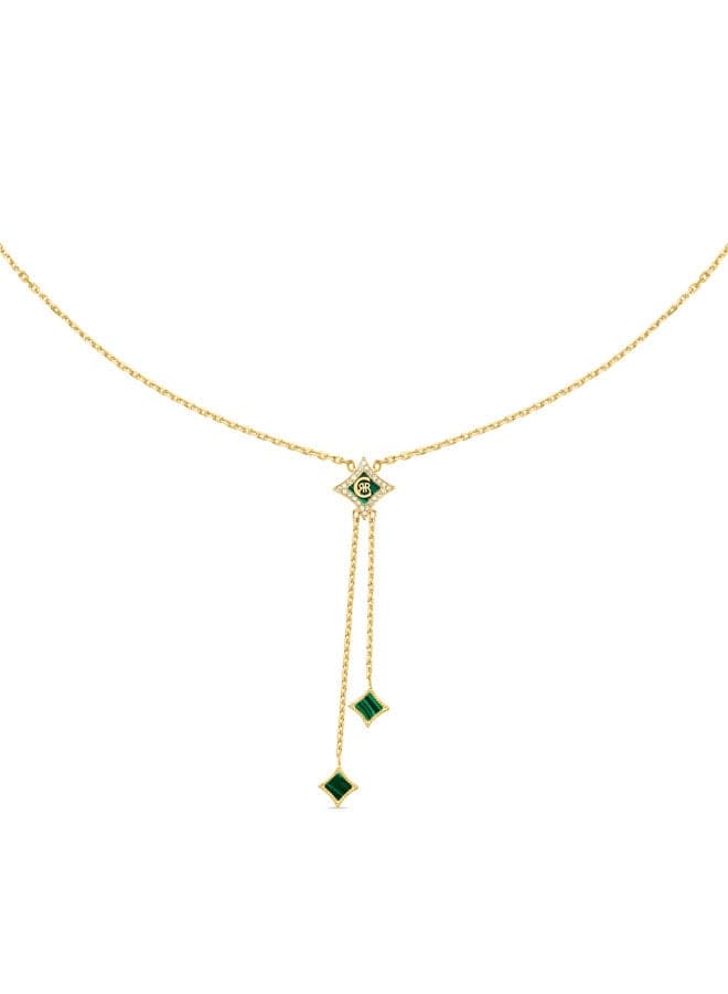 CERRUTI 1881 Silvia Gold-Plated Malachite Diamond Y-Necklace - Image 1