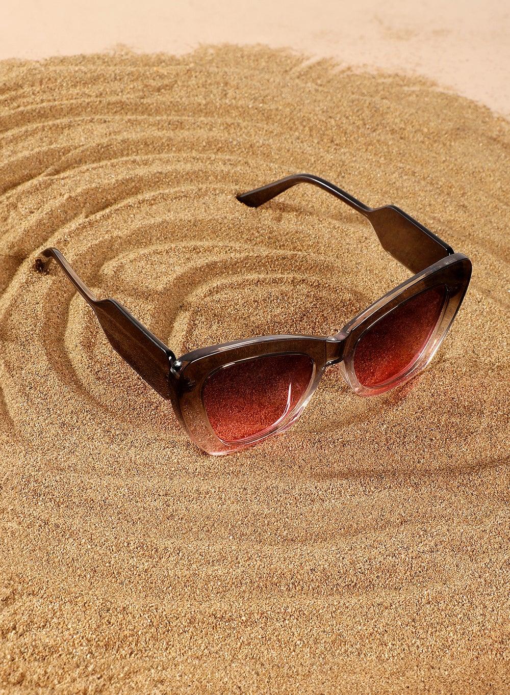 Haute Sauce City Cateye Charcoal Black Sunglasses for Women - Image 1