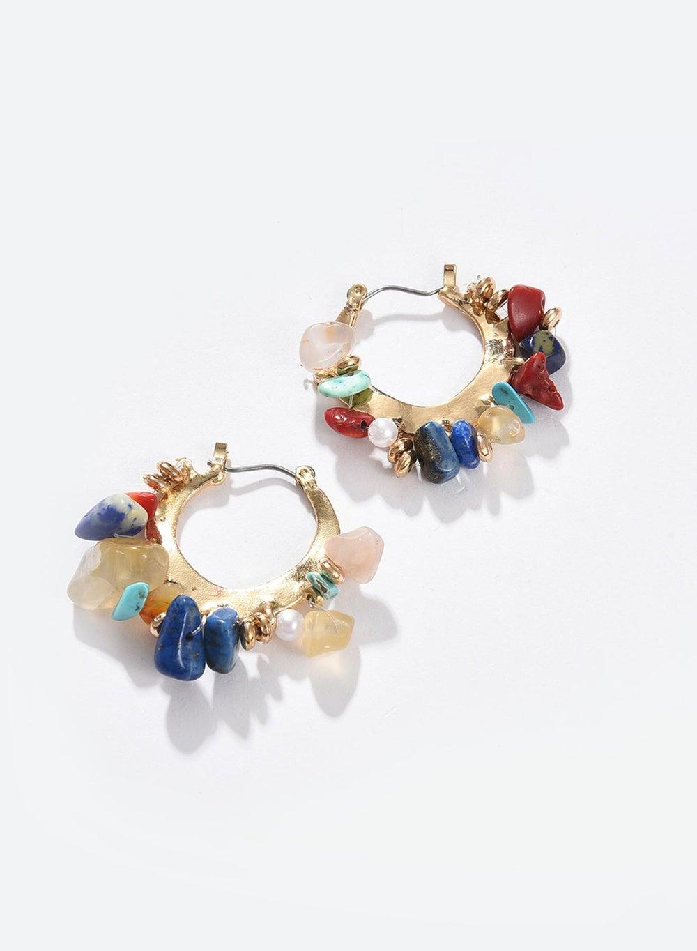 SOHI Vibrant Contemporary Hoop Earrings for Women - Image 1