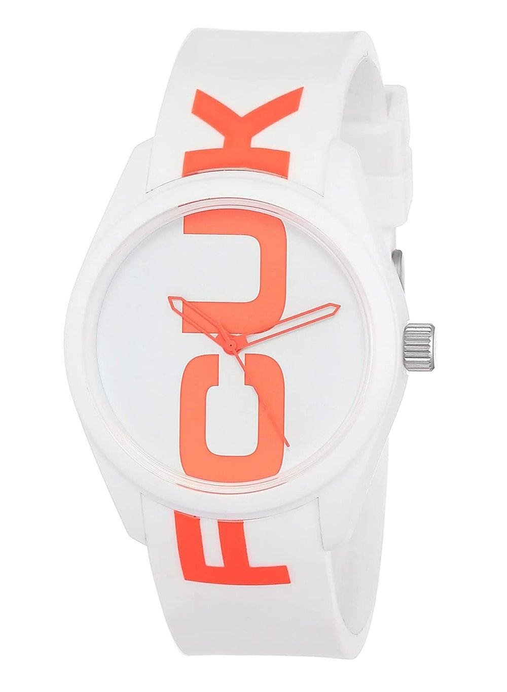 Elegant French Connection 39mm Unisex Analog Watch with Silicone Strap - Image 1