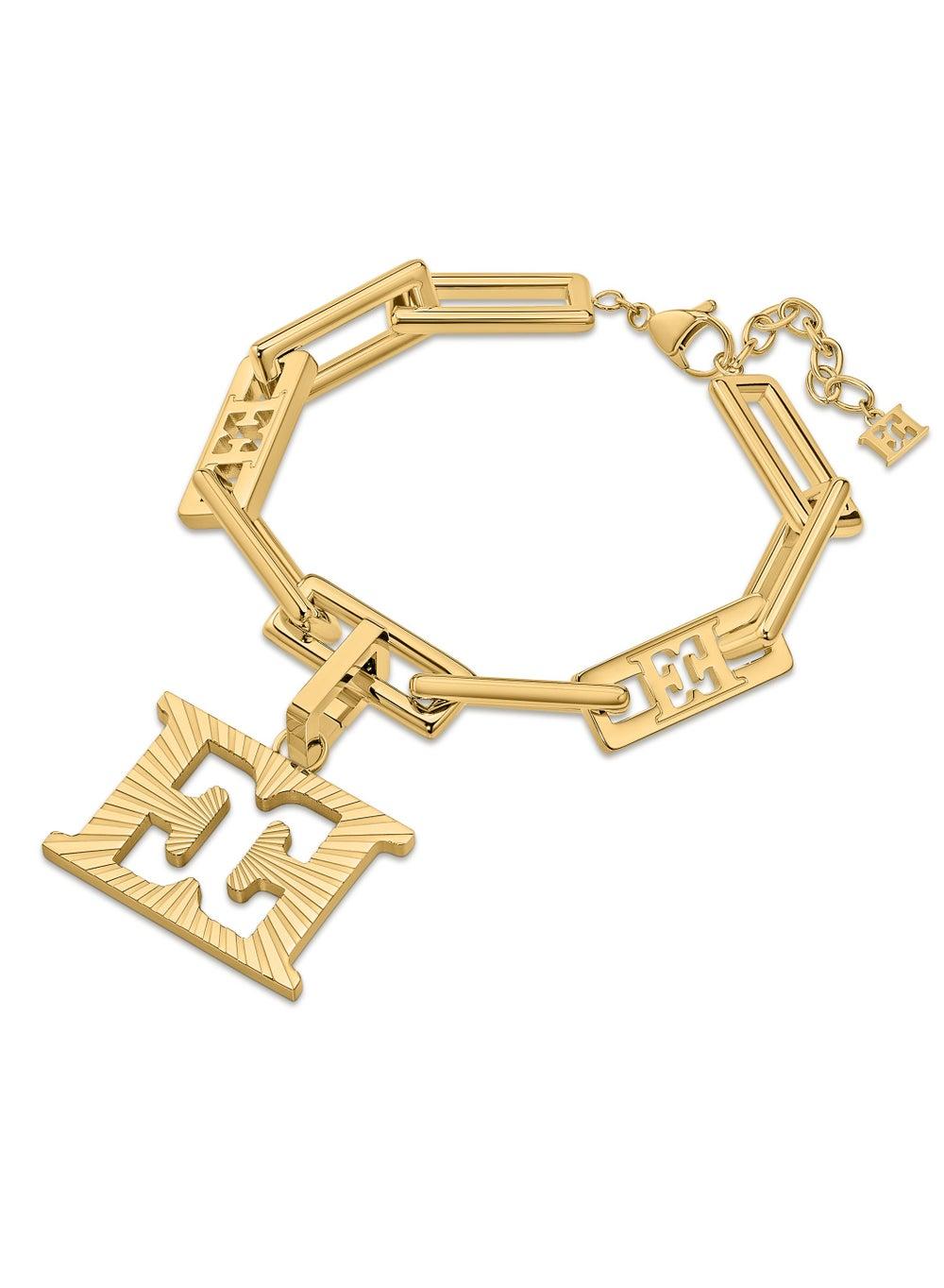 ESCADA Ava Gold-Plated Bracelet with Logo Charm - Image 1