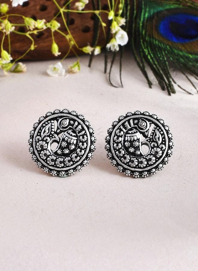 VOYLLA Morni Krutika Peacock Motif Ear Studs - Image 1