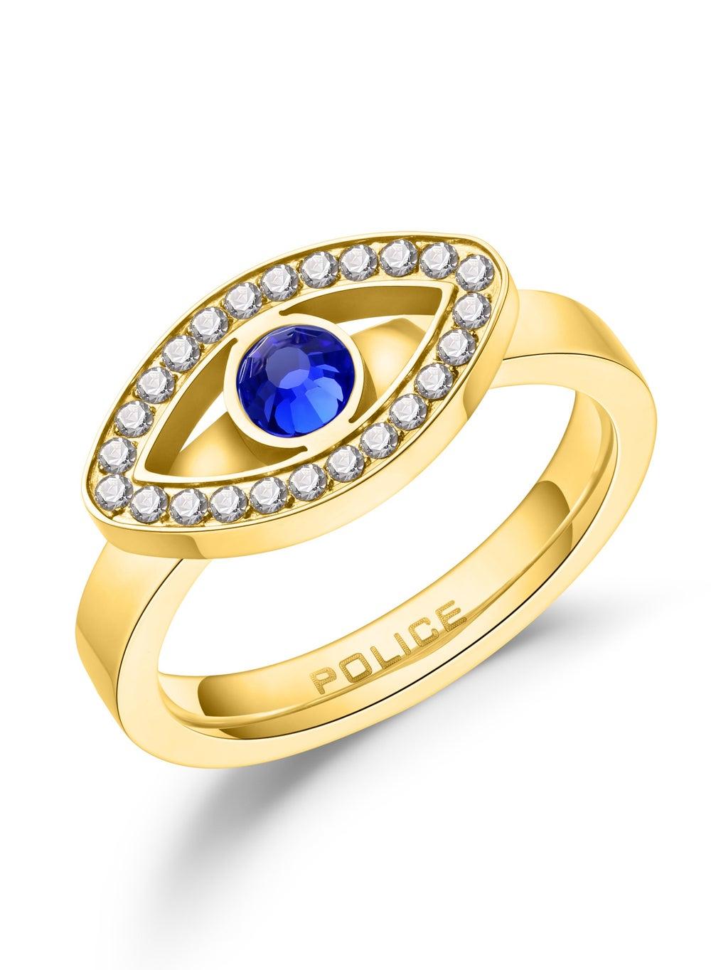 POLICE Gold-Plated Eye Motif Crystals Ring for Women - Image 1