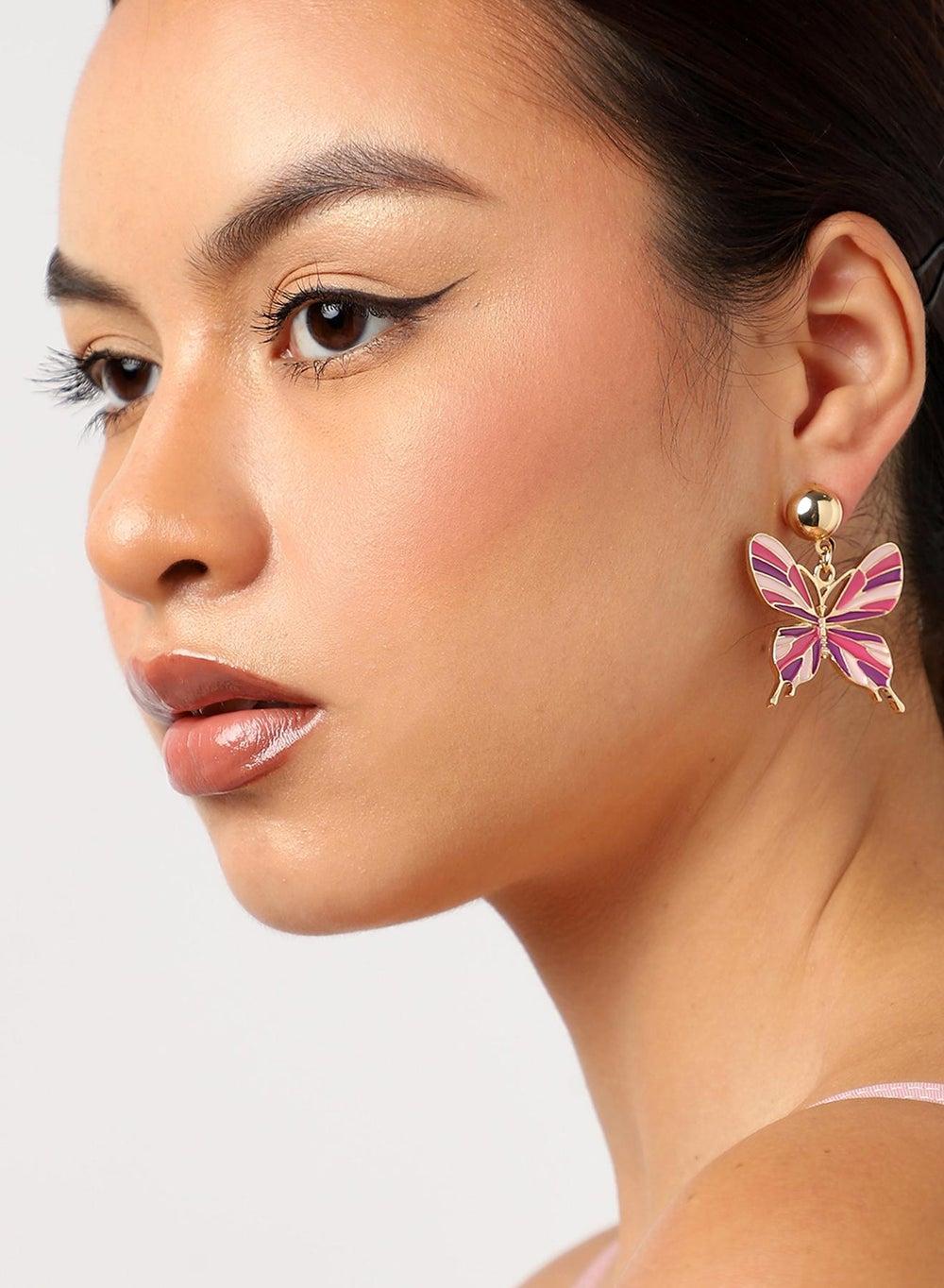 SOHI Butterfly Drop Earrings - Elegant Daily Shine - Image 1