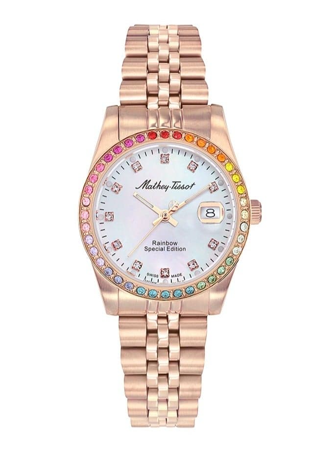 Mathey-Tissot Elegance: Mathy Quartz Rose Gold Ladies Watch D809PQI - Image 1