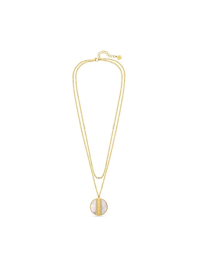 Guy Laroche Irene Gold-Plated Necklace with White MOP Pendant - Image 1