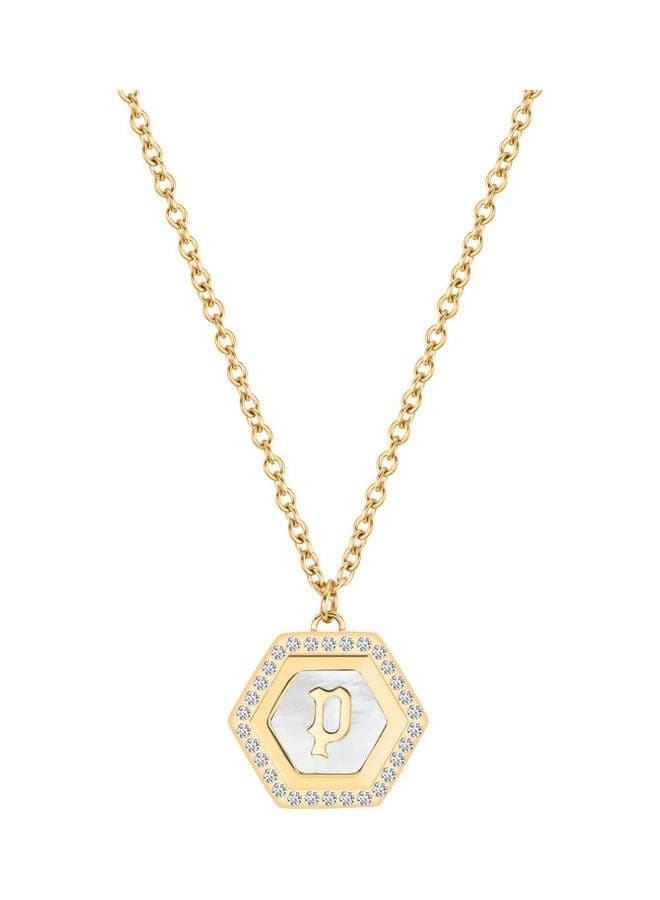 POLICE Gold-Plated Elegance: Mother of Pearl Necklace - Image 1