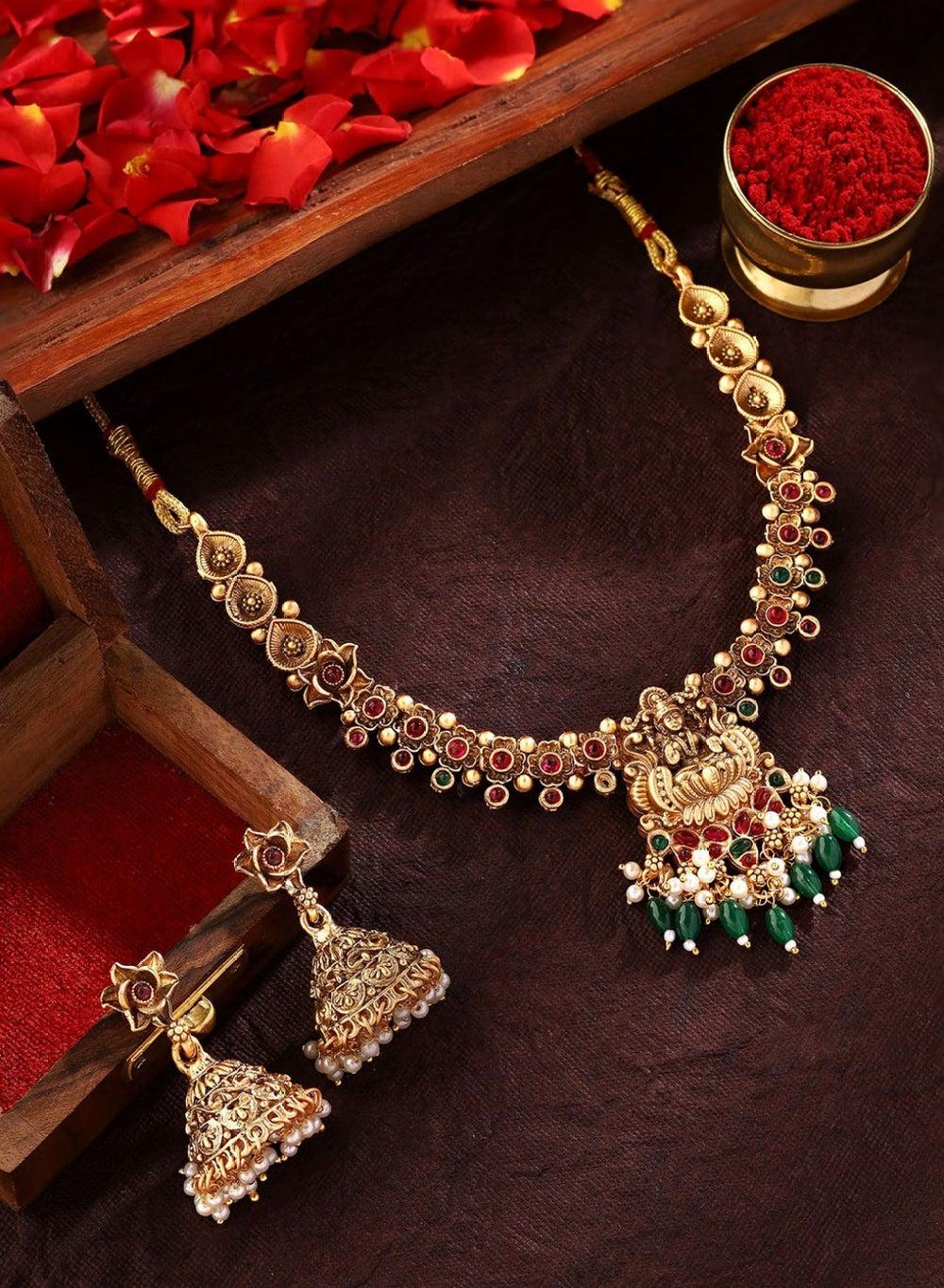 Priyaasi Stone-Studded Gold-Plated Jewellery Set - Image 1