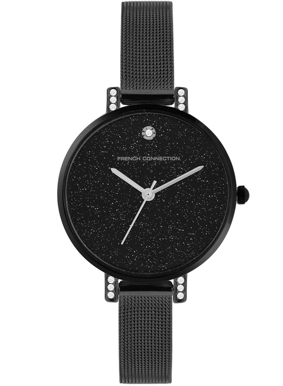 French Connection Sleek Black Analog Watch for Her - Image 1