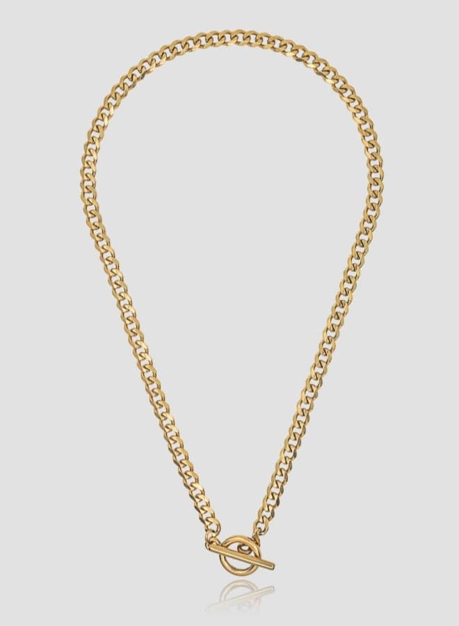 Lady Mauve JUNO 316L Gold-Plated Cuban Chain Necklace - Image 1