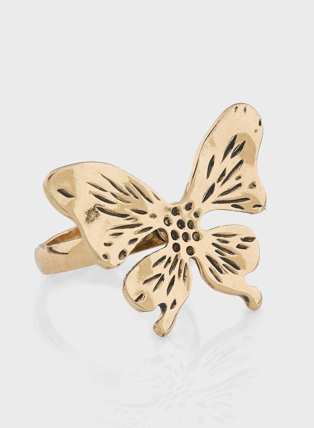 Elegant Ginger Butterfly Ring for Women - Image 1