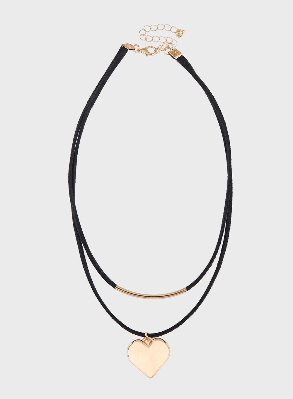 Elegant Ginger Layered Heart Pendant Necklace - Image 1