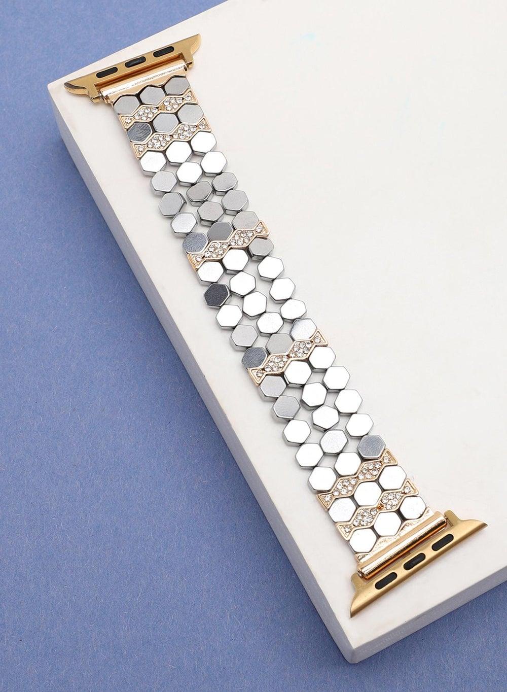 Haute Sauce Embellished Stainless Steel Watch Strap 42mm-45mm - Image 1
