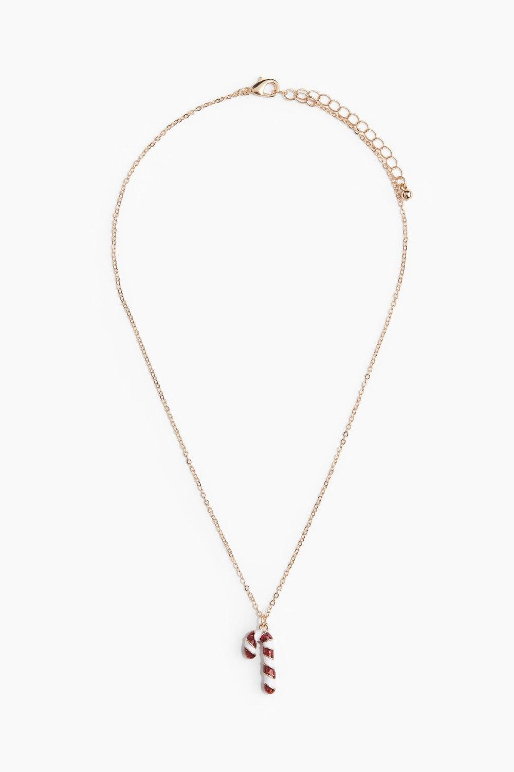 H&M Candy Cane Charm Necklace - Holiday Elegance - Image 1