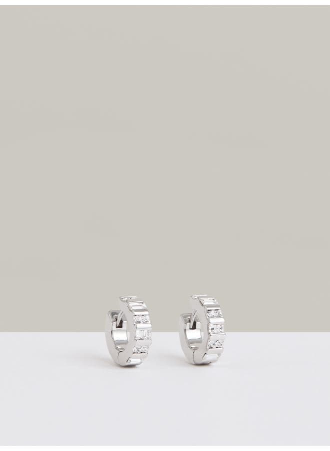 REISS Sadie: Elegant Crystal Huggie Earrings - Image 1