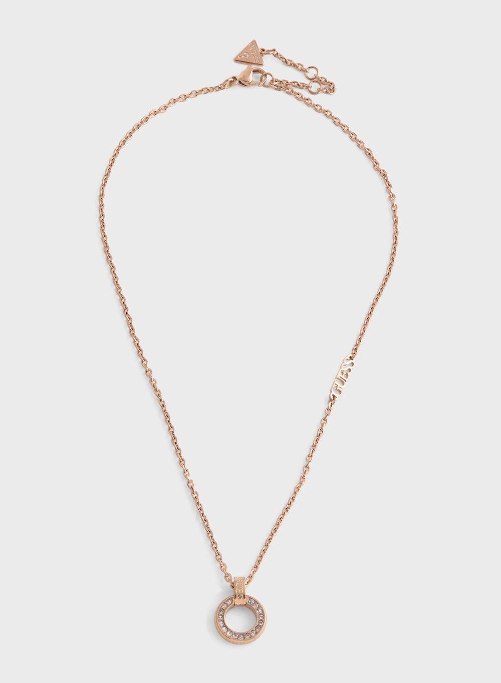 GUESS Elegant Pave Circle Necklace for Women - Image 1