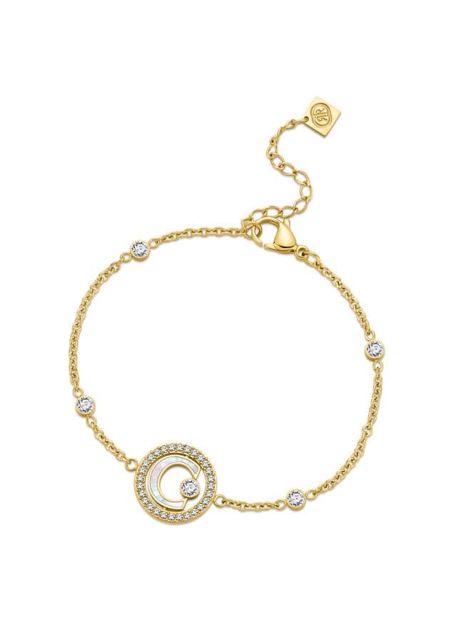 CERRUTI 1881 Mother of Pearl Iconic 'C' Charm Bracelet - Image 1