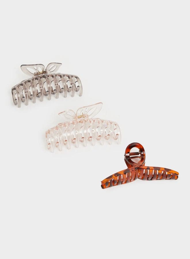 Styli Trio Pack - Chic Solid Claw Clips for Women - Image 1