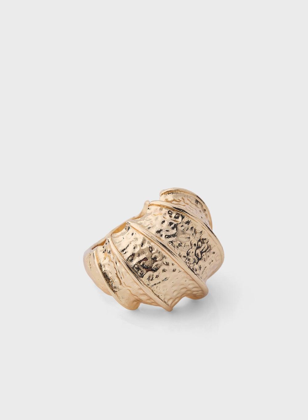 ELLA Hammered Elegance - Chic Statement Ring for Women - Image 1