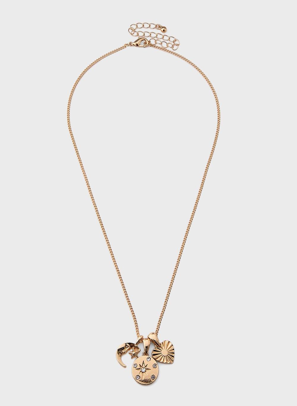ELLA 3 Mix Moon Pendant & Chain Necklace Set for Women - Image 1