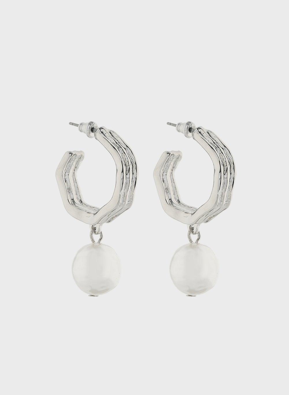 ELLA Pearl Hoop Earrings: Timeless Elegance Redefined - Image 1