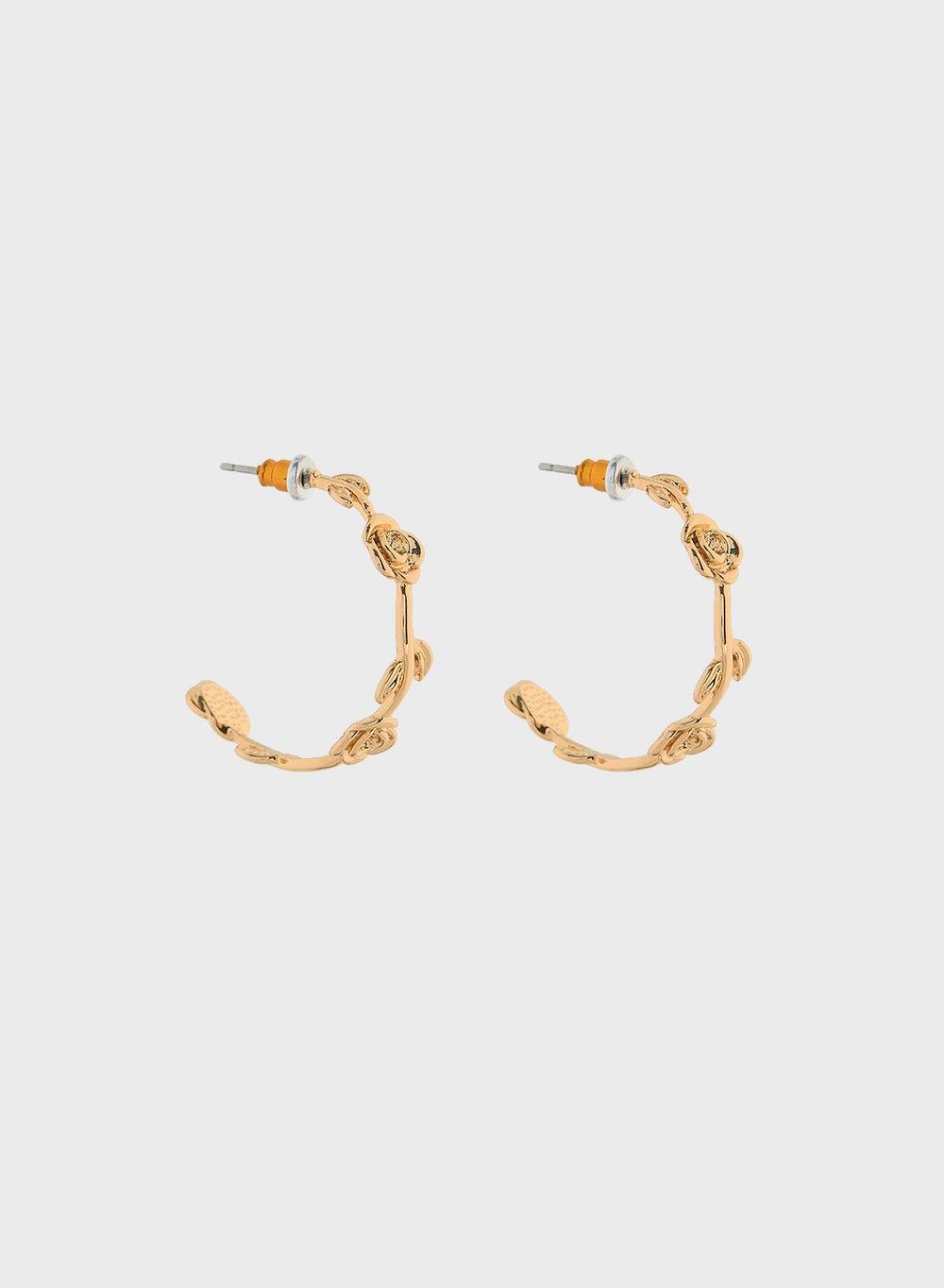 ELLA Rose Floral Elegance Hoop Earrings for Women - Image 1